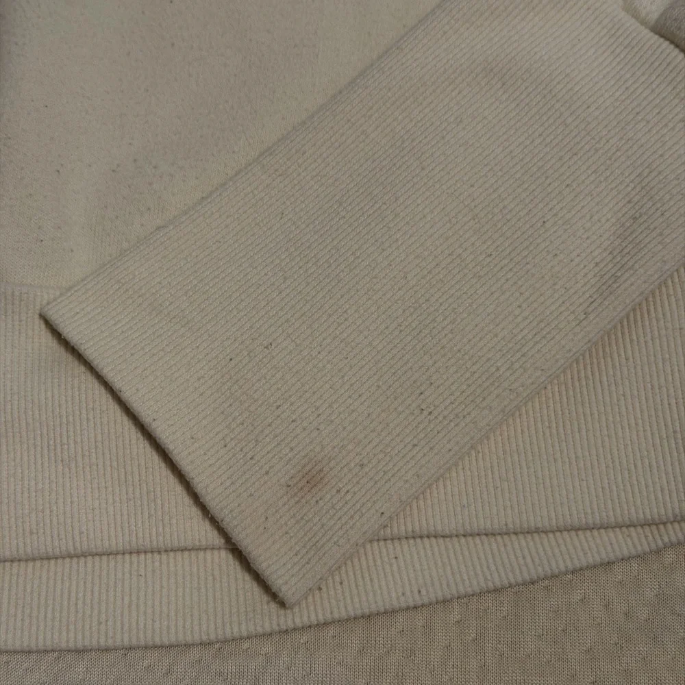 Alo Sweatshirt Cream Crosshatch Back and Long Sleeves - Picture 8 of 8